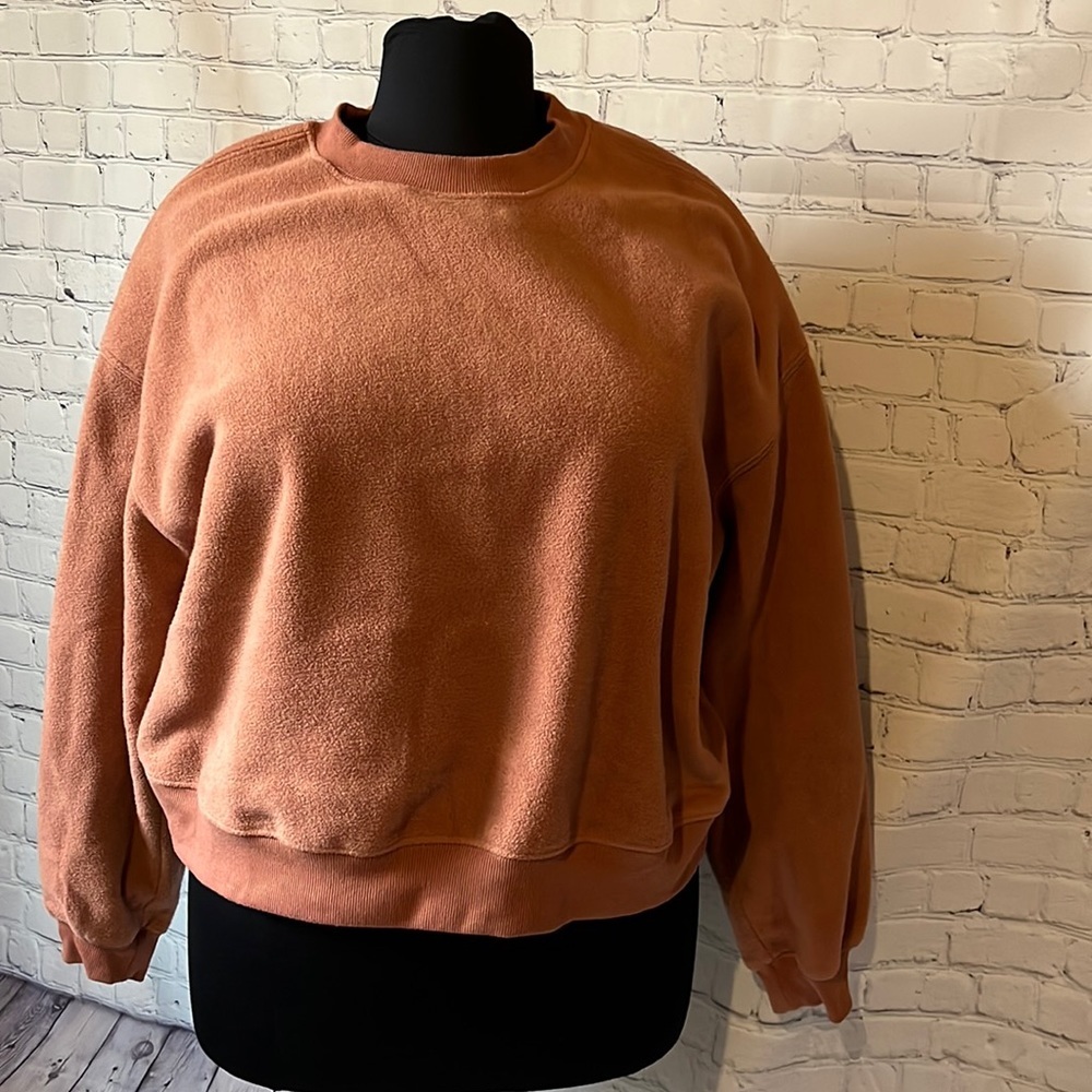 Fabletics Fuzzy Brown Cropped Sweatshirt 3x